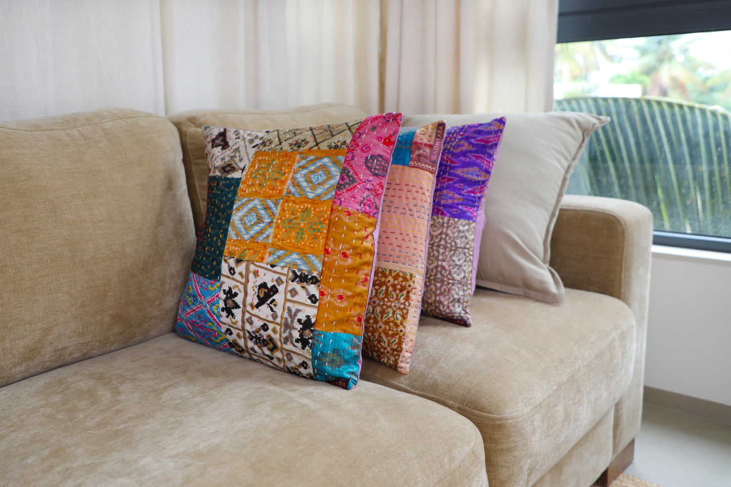 Silk Based Kantha Cushion Covers (set of 5)