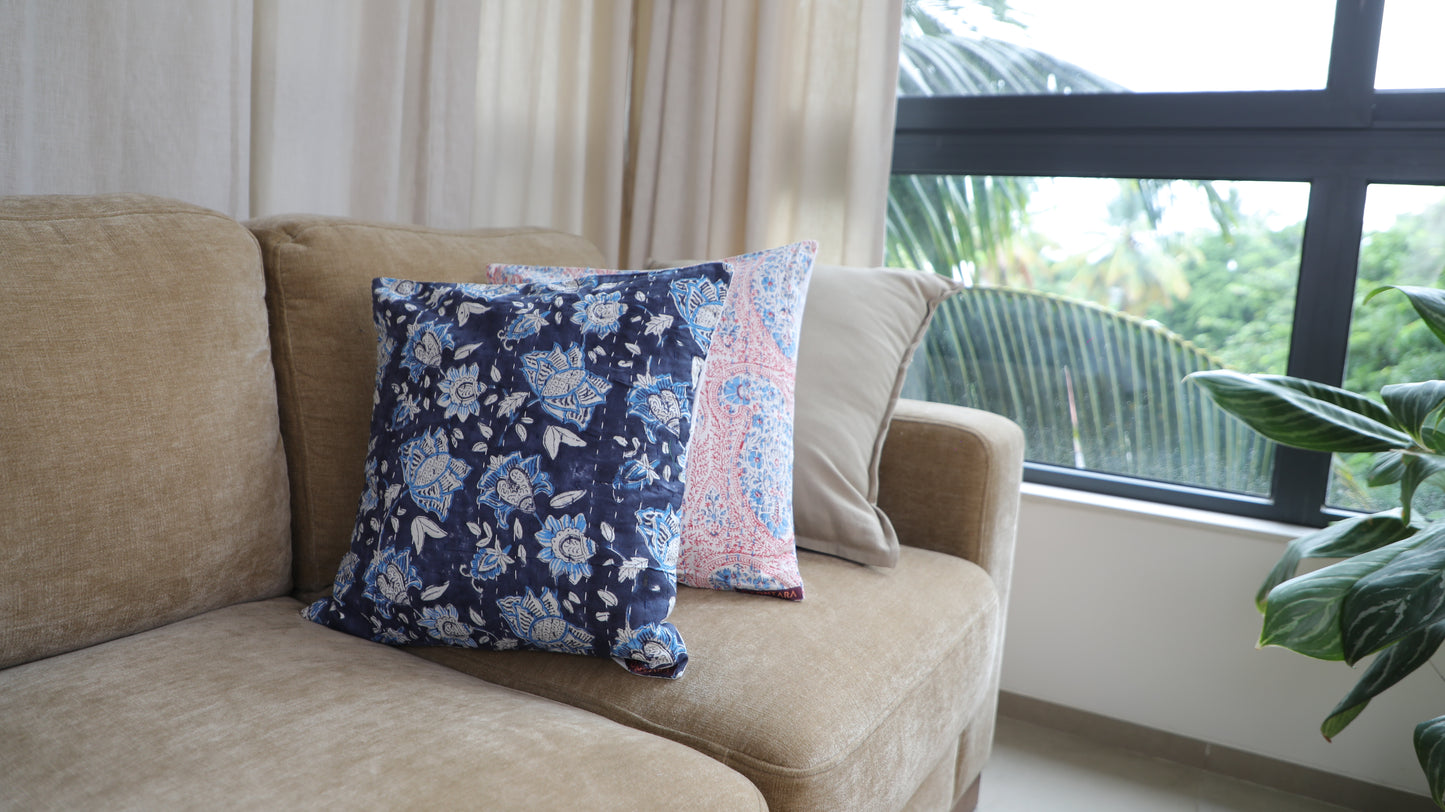 Indigo Combo - Block Print Cushion Cover sets