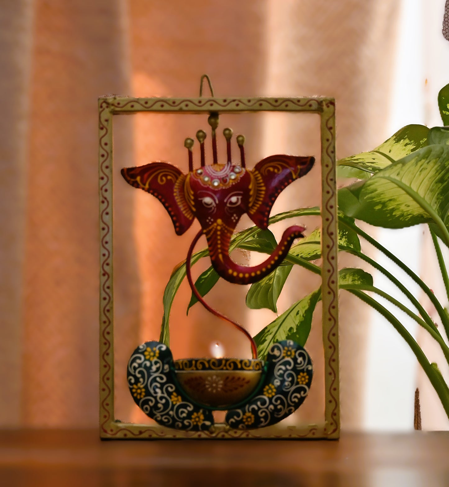 Ganesha Tea Light Wall Frame