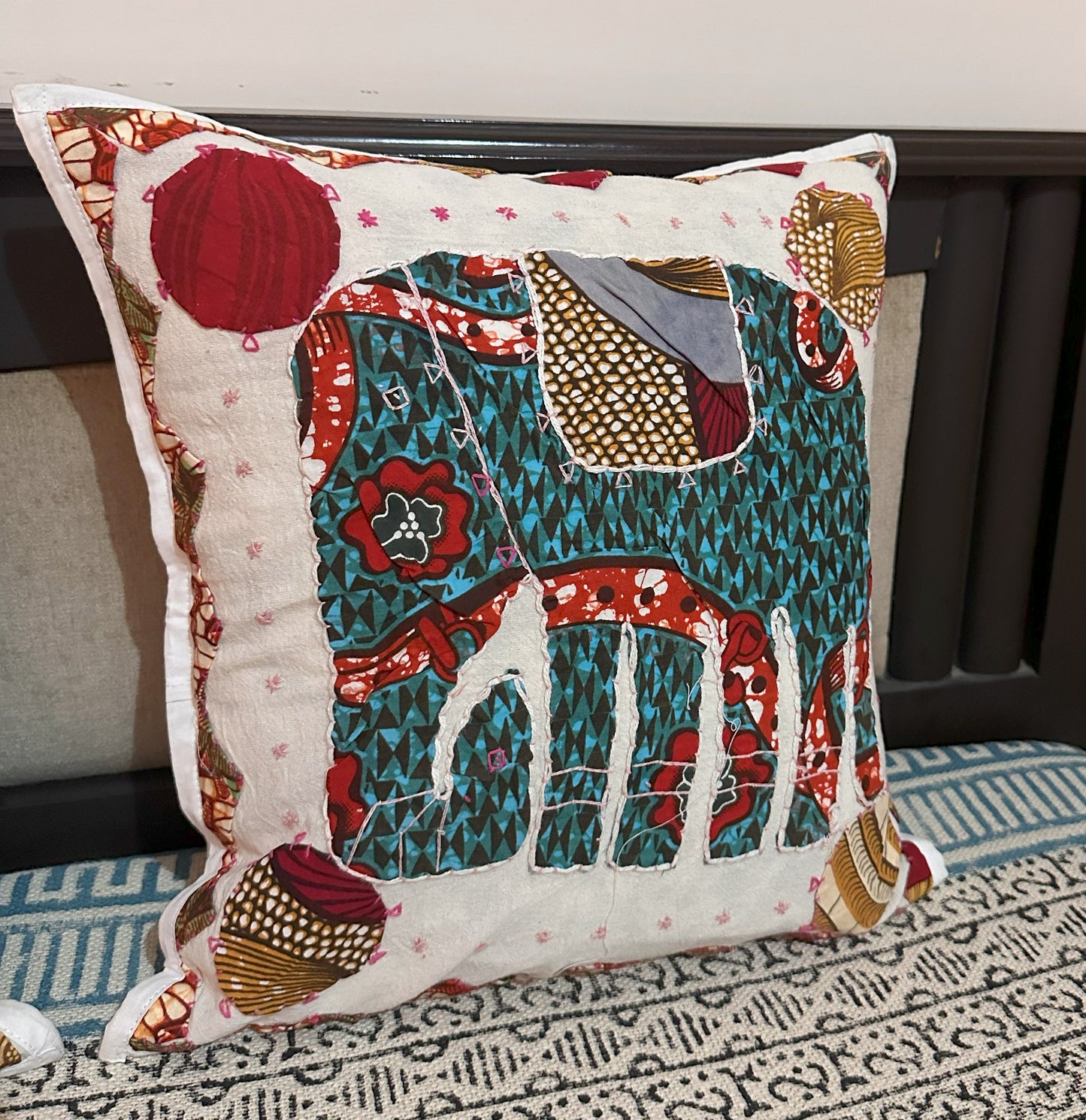 Elephant Patchwork Cotton cushion covers (per piece)