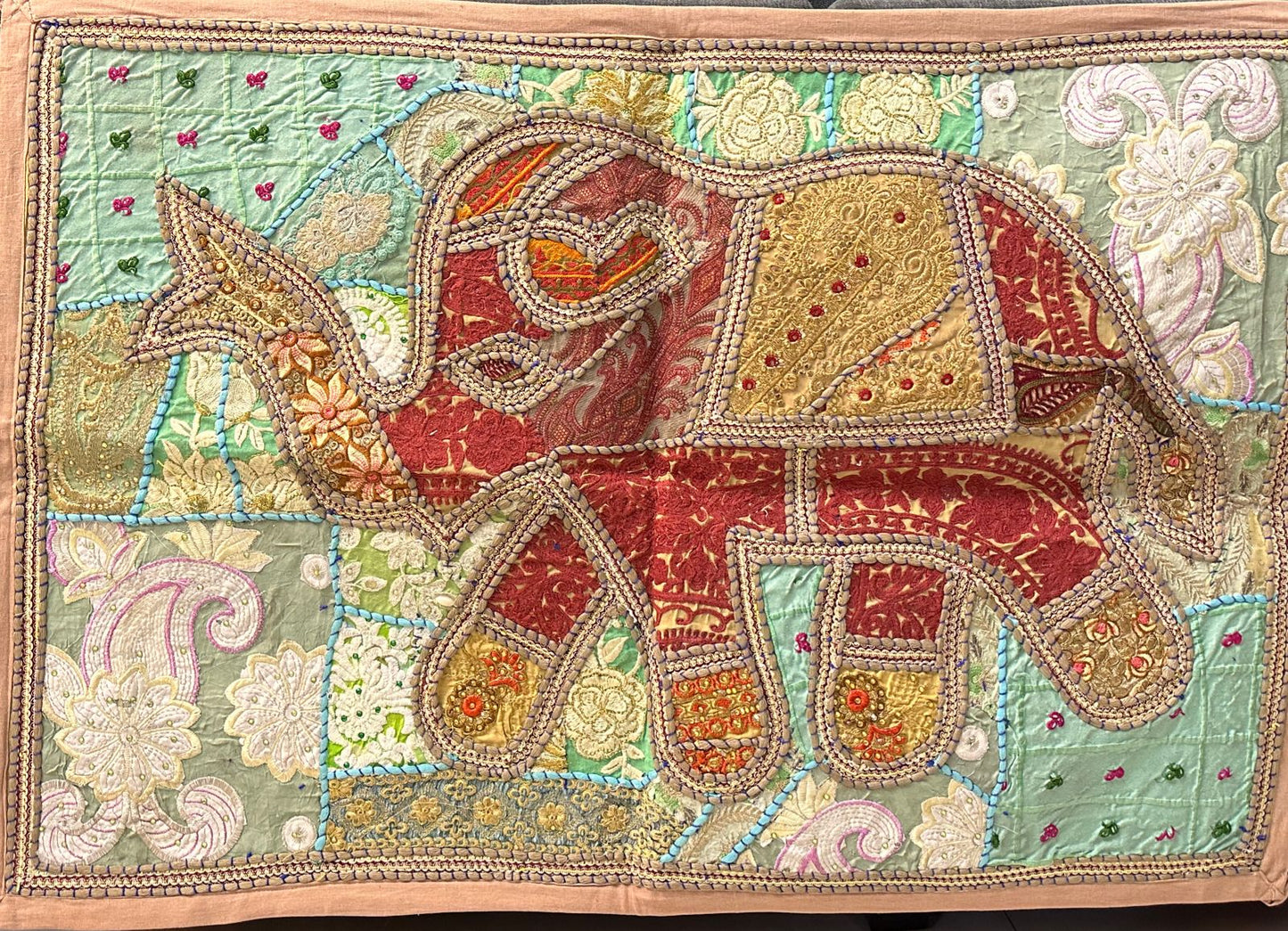 Patchwork Wall Tapestry - Elephant