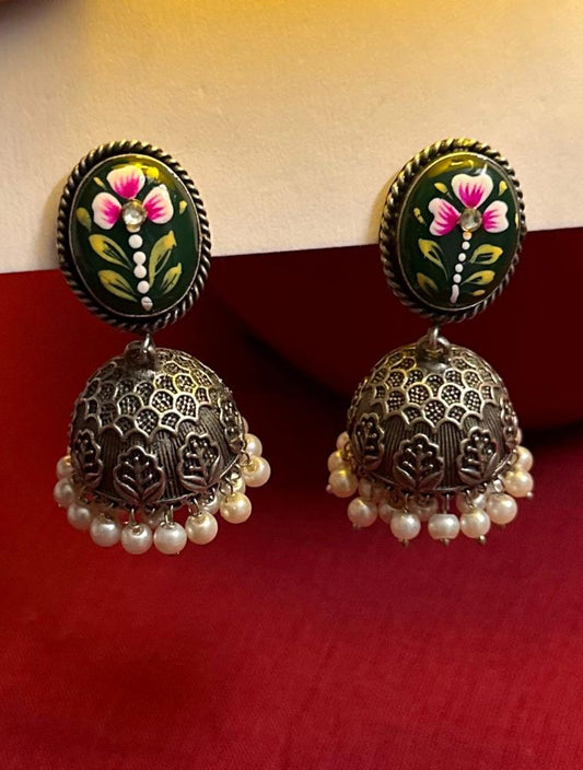 Handpainted Jhumki Floral