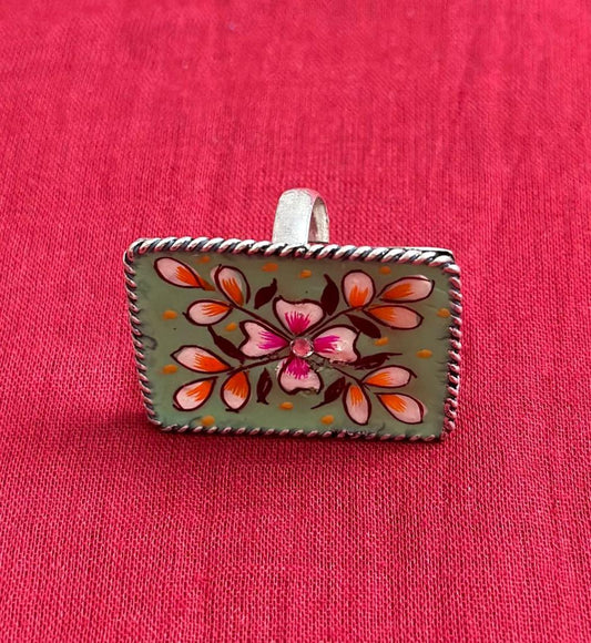 Floral Handpainted Ring