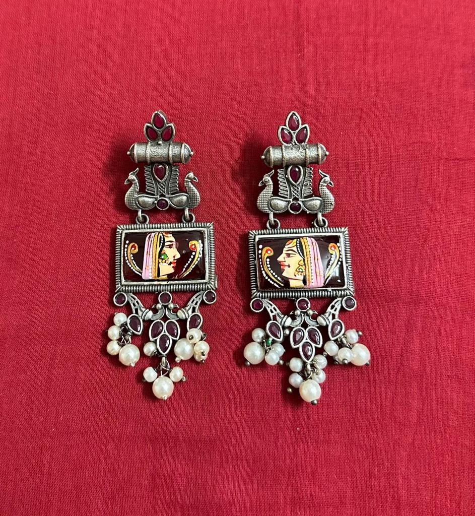 Rajwada Handpainted Rani Long Jhumki