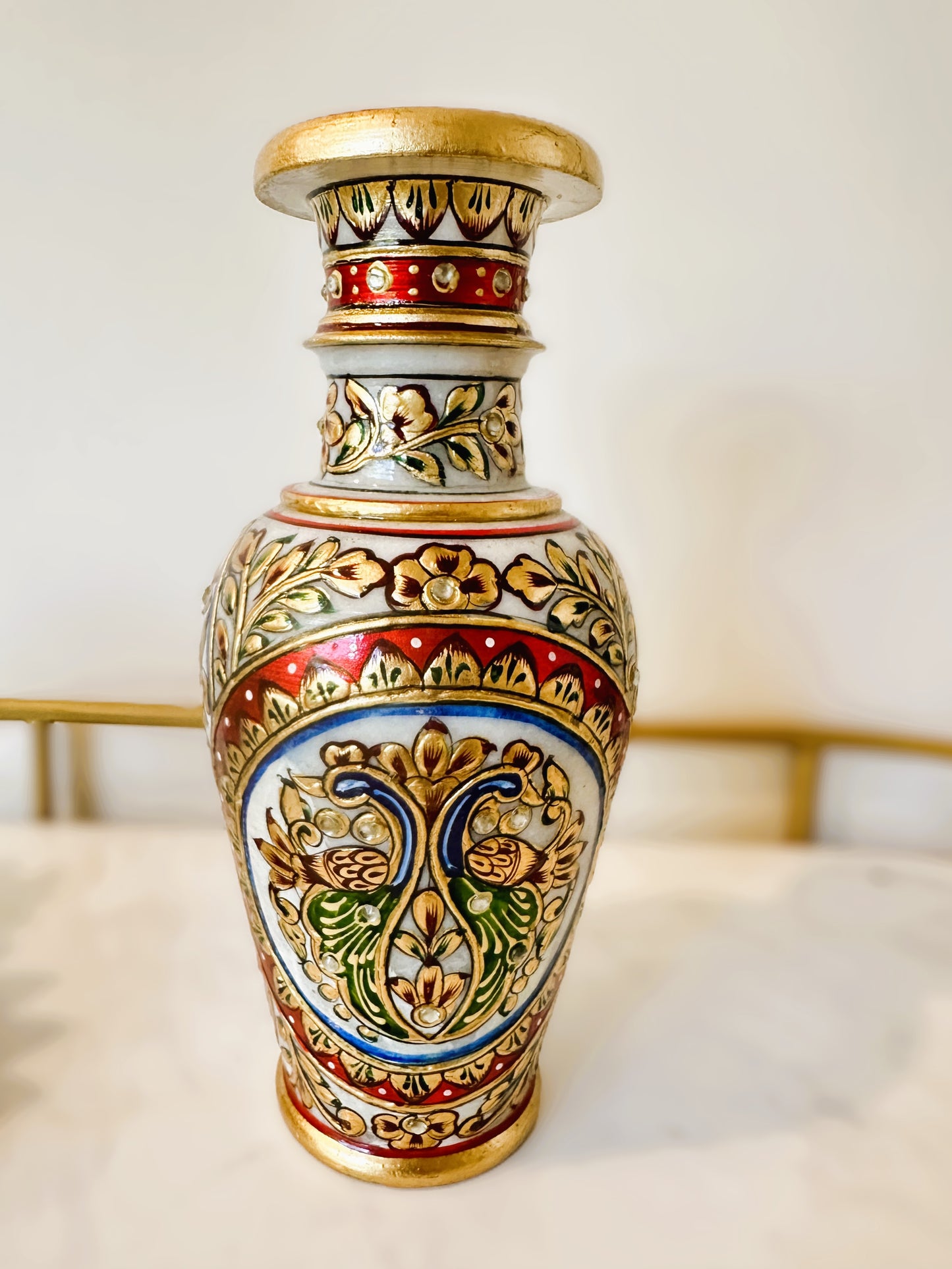 Vintage Marble Meenakari Vase