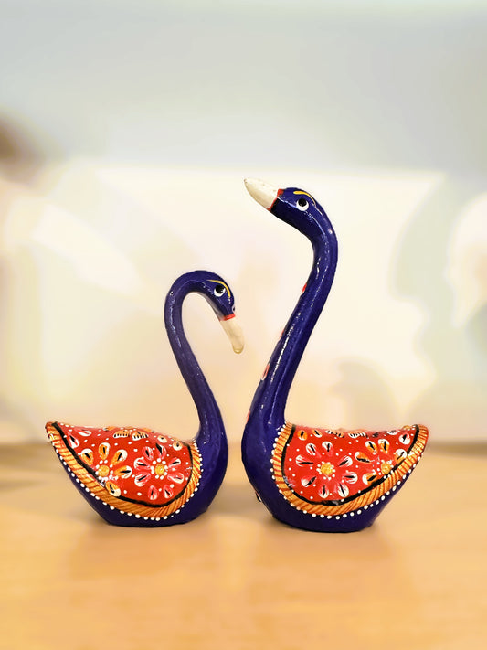 Wings of Love – Metal Meenakari Swan Set