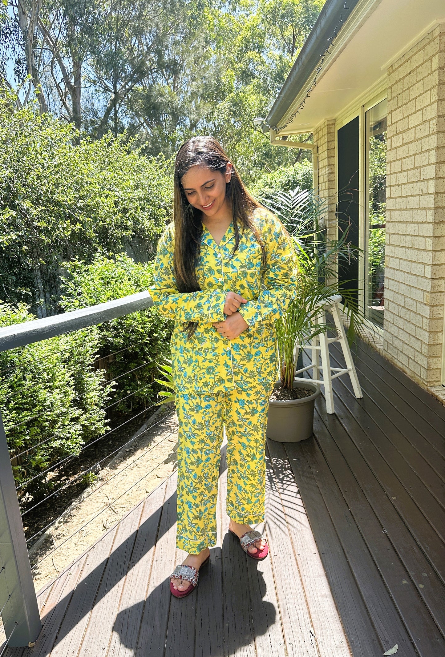 Sunny Bloom Cotton Loungewear Set