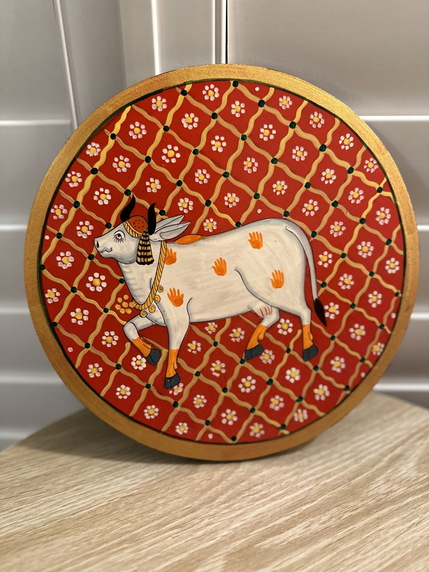 Traditional Cow wooden Pichwai Wall Art