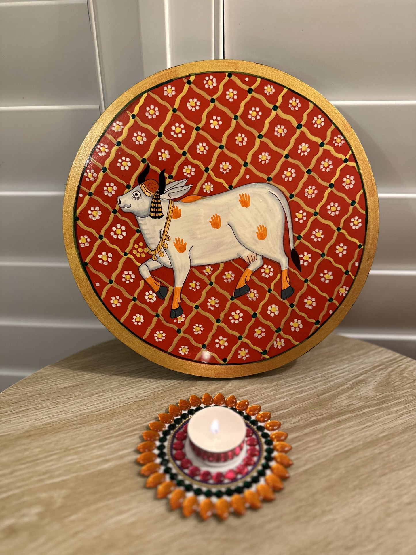 Traditional Cow wooden Pichwai Wall Art