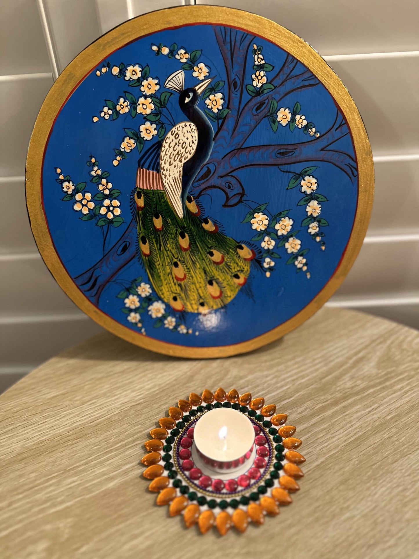 Elegant Handpainted Peacock Wall Art