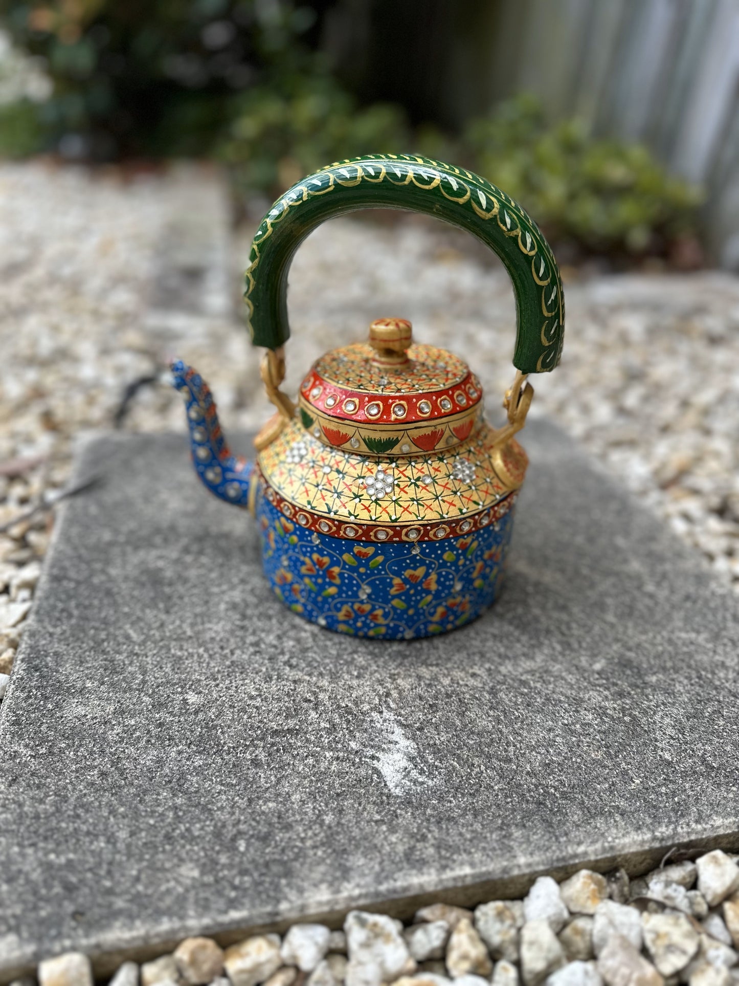 Beaded Blue Kettle