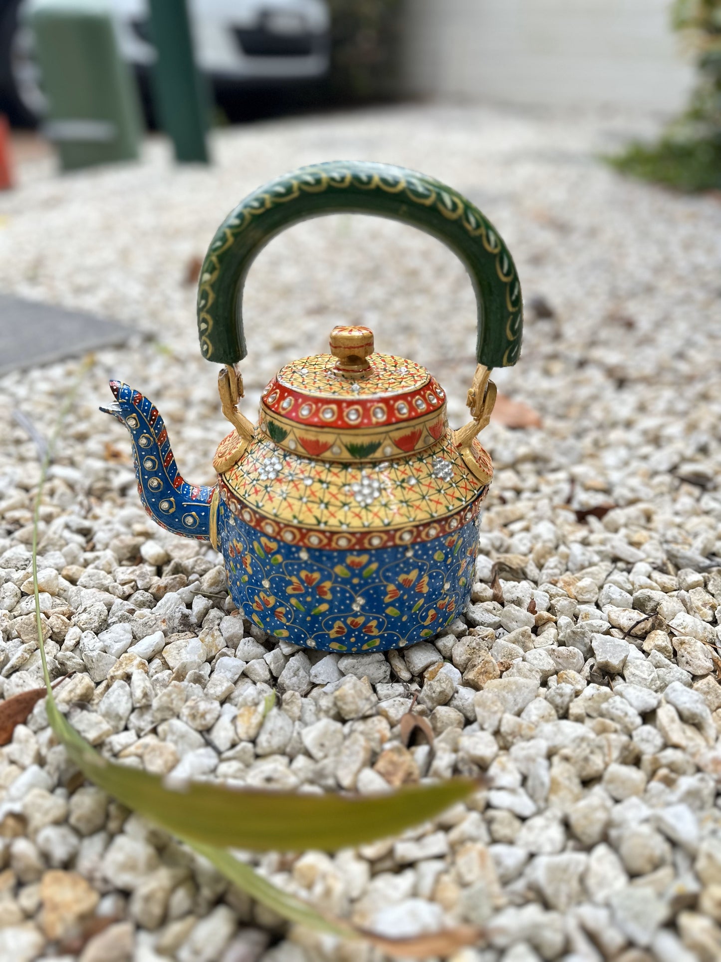 Beaded Blue Kettle