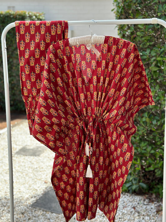 Garnet Matchy-Match Kaftan Co-ord Pant set