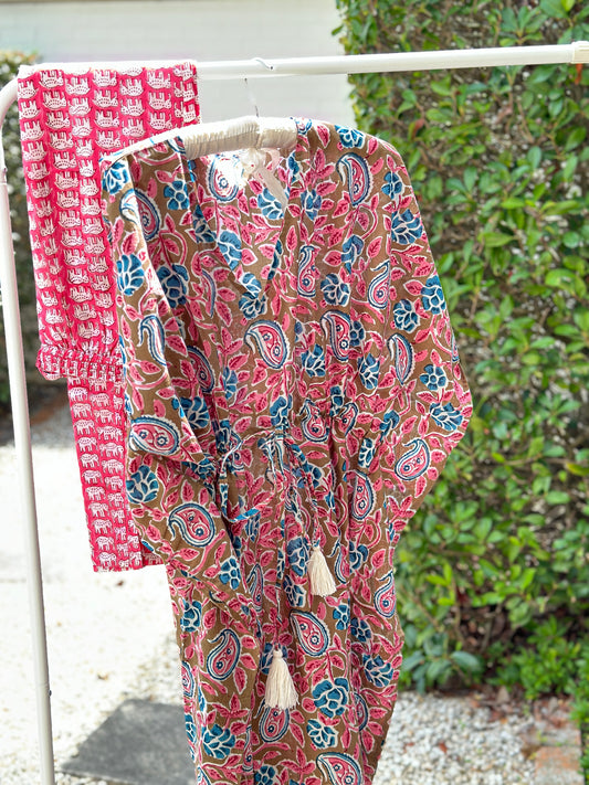 Rose Matchy-Match Kaftan Co-ord set