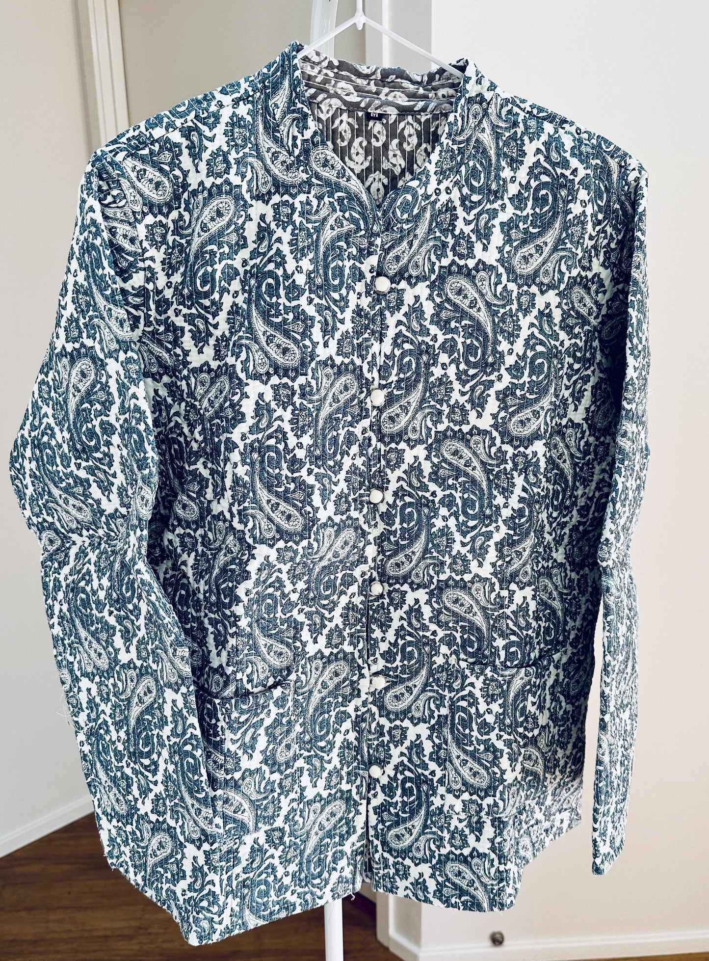 Midnight Paisley Reversible Quilted Cotton Jacket