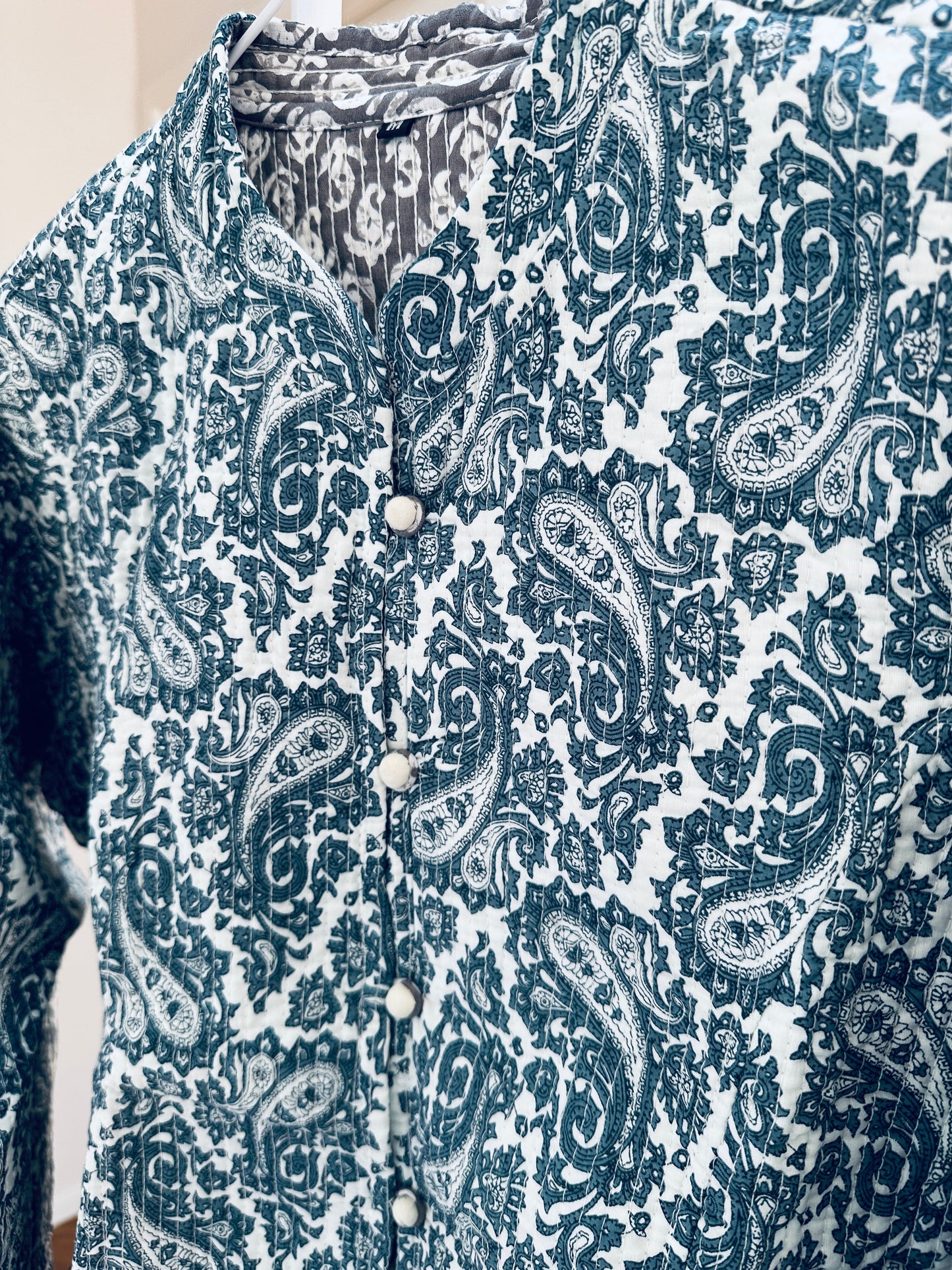 Midnight Paisley Reversible Quilted Cotton Jacket