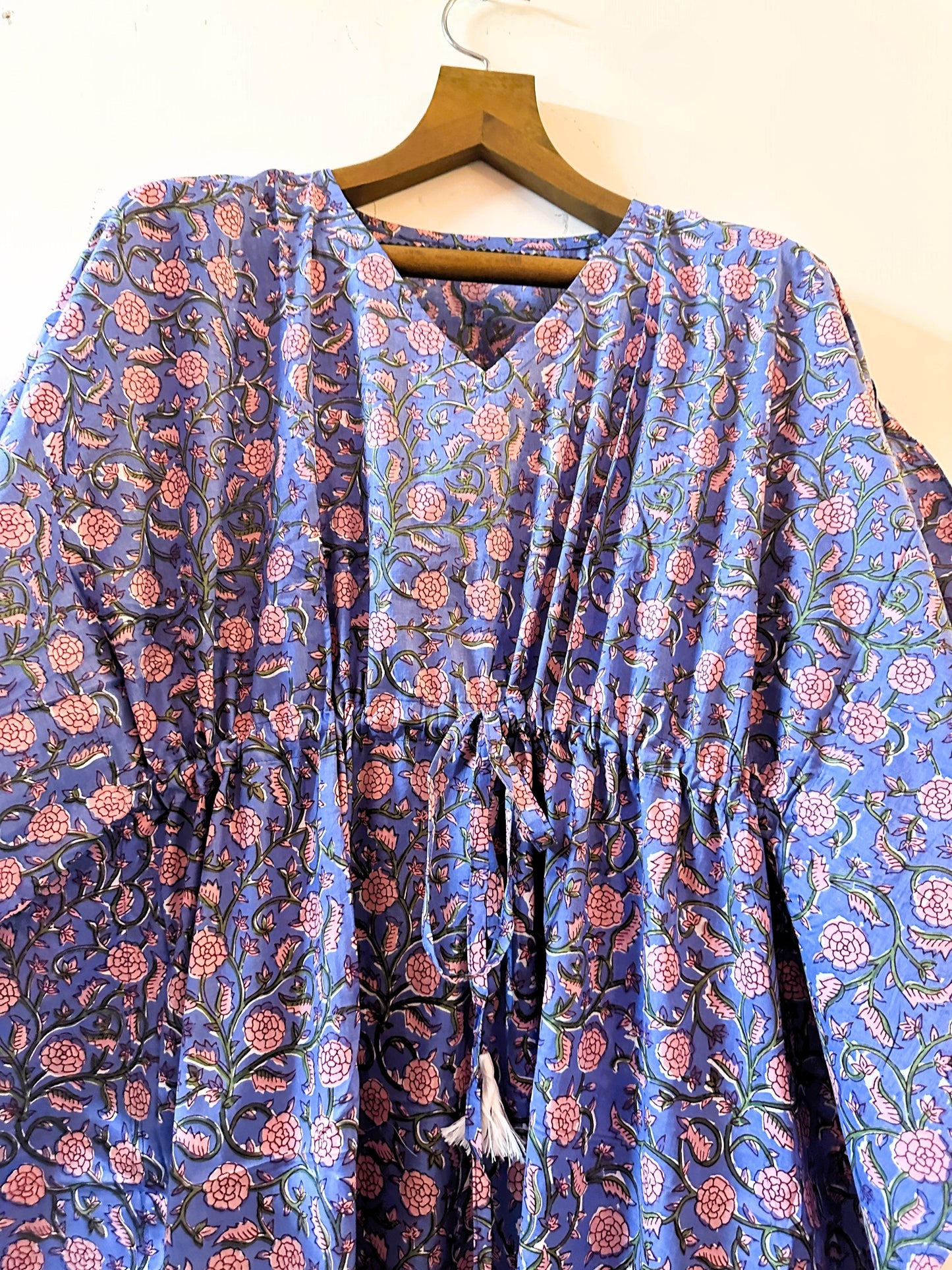 Twilight Bloom Cotton Long Kaftan