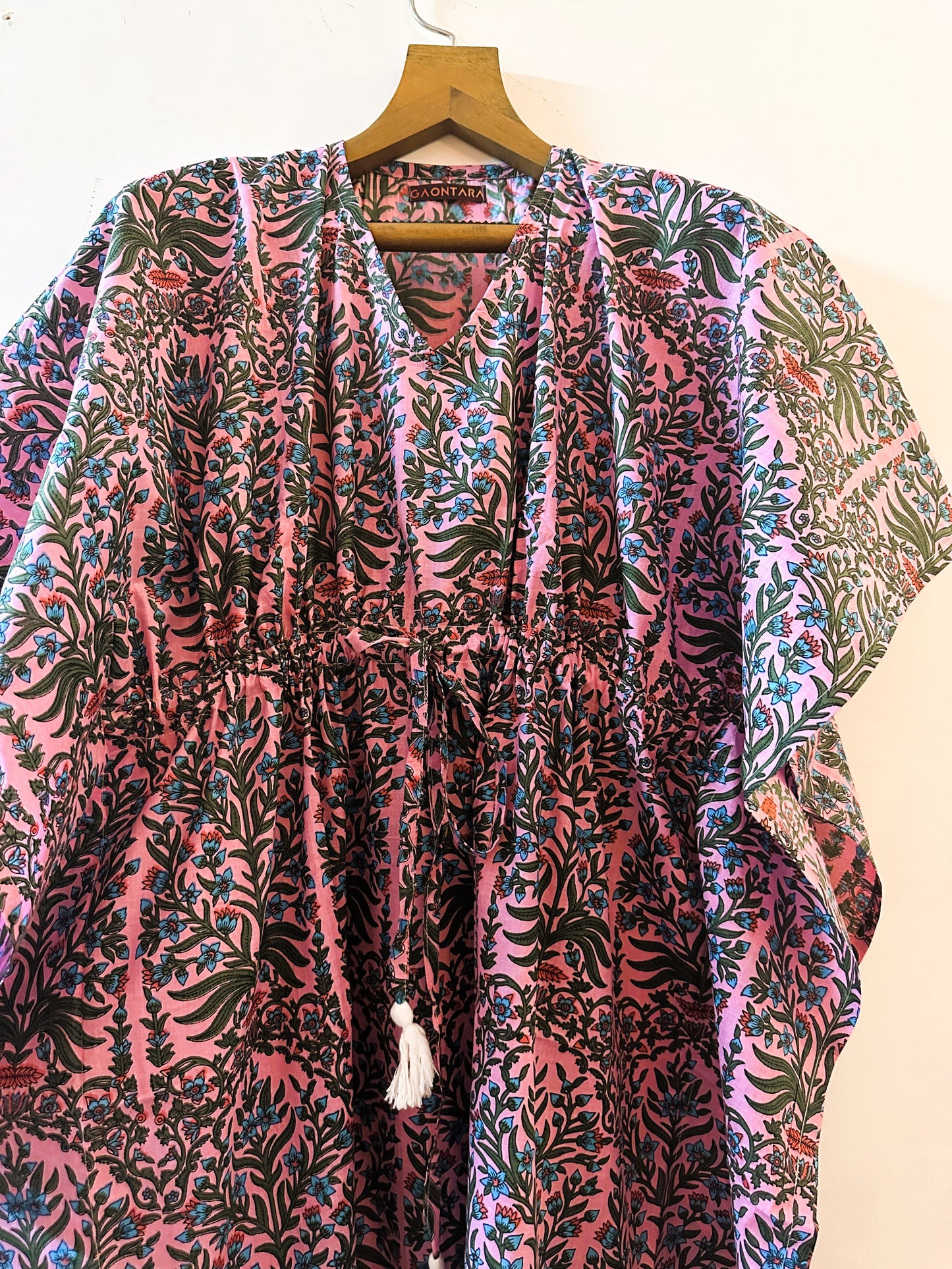 Blush Bloom Cotton Long Kaftan