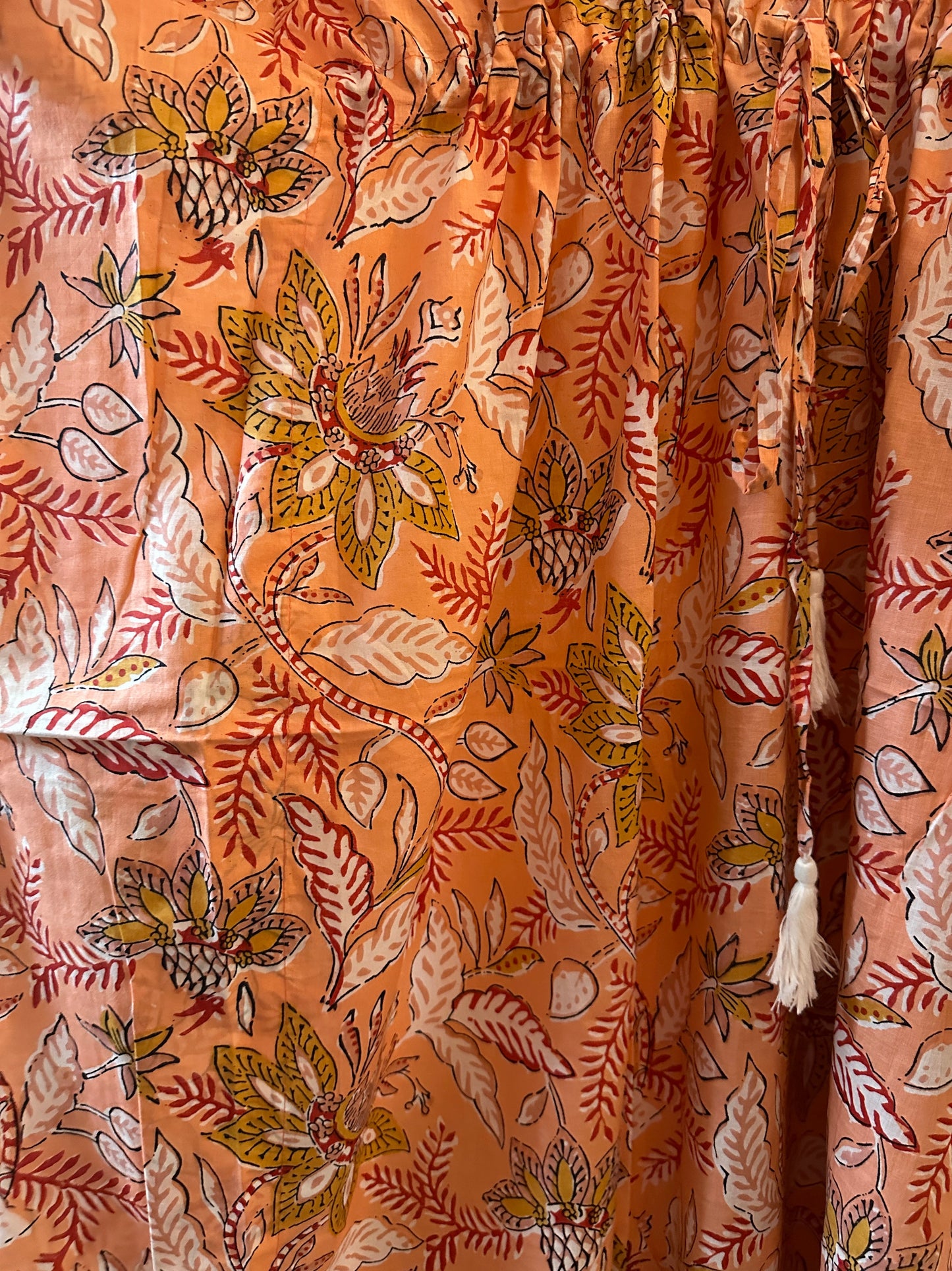 Peach Blossom Cotton Long Kaftan