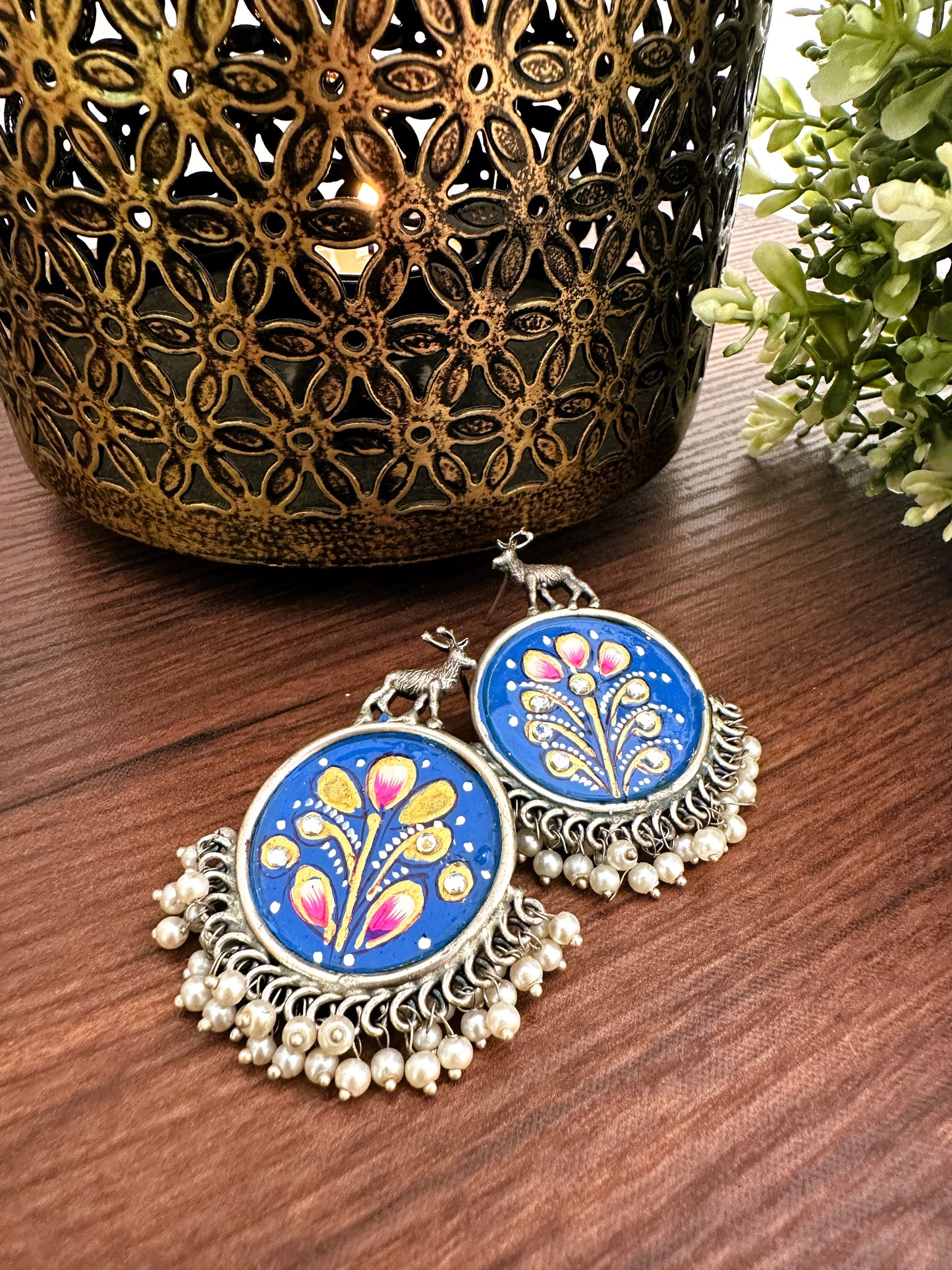 Bloom & Grace: Blue Deer Muse Earrings