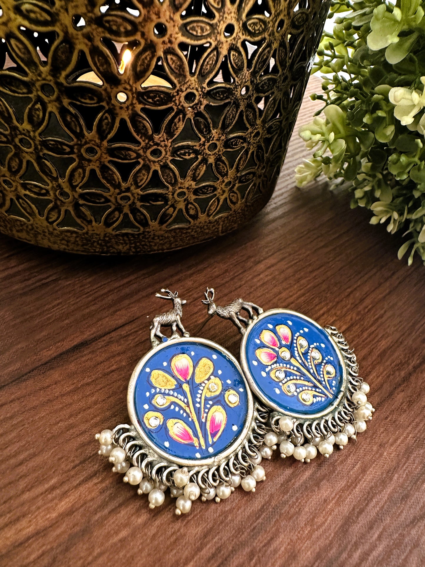 Bloom & Grace: Blue Deer Muse Earrings