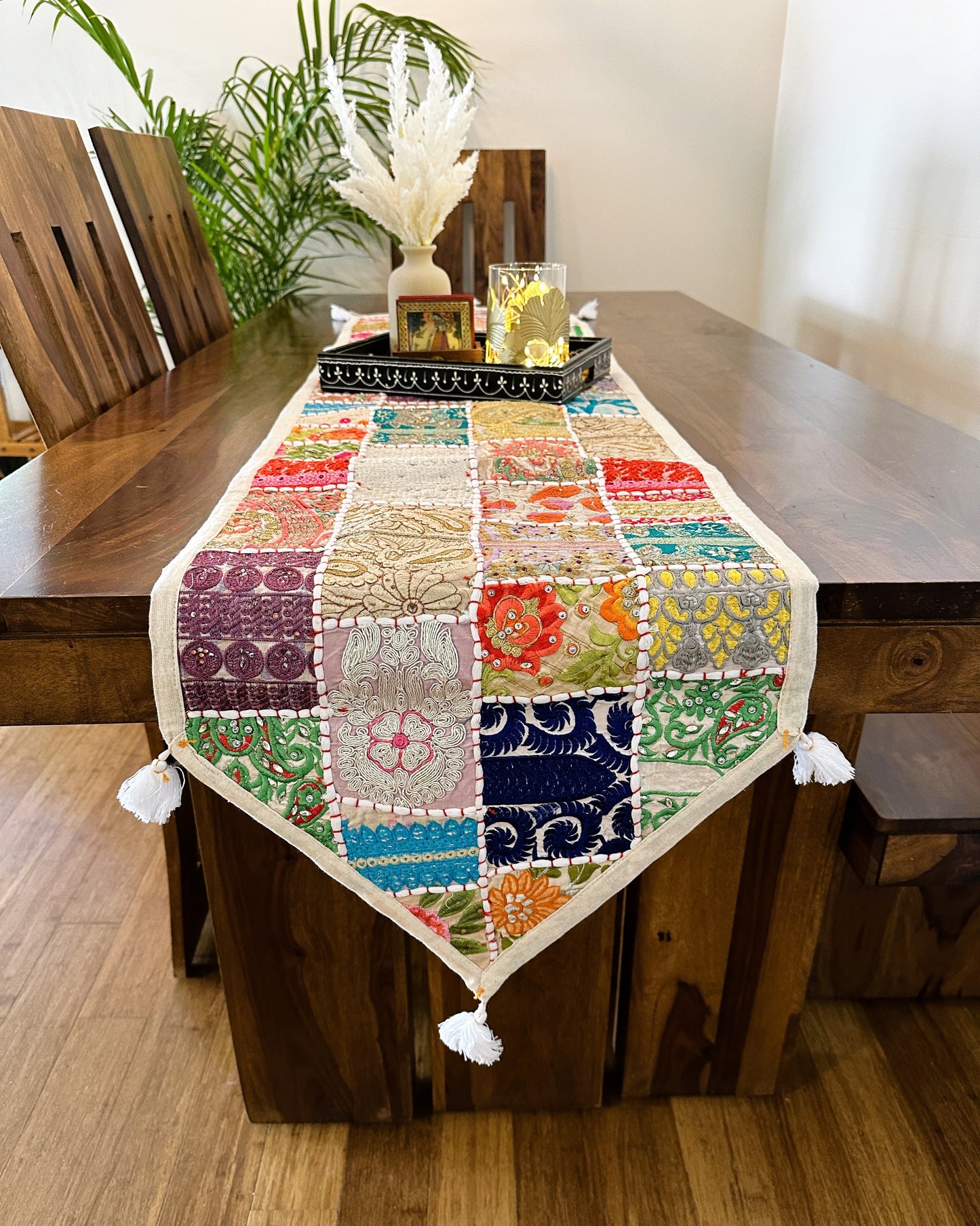 Patchwork Table Runner White | 14 x 70