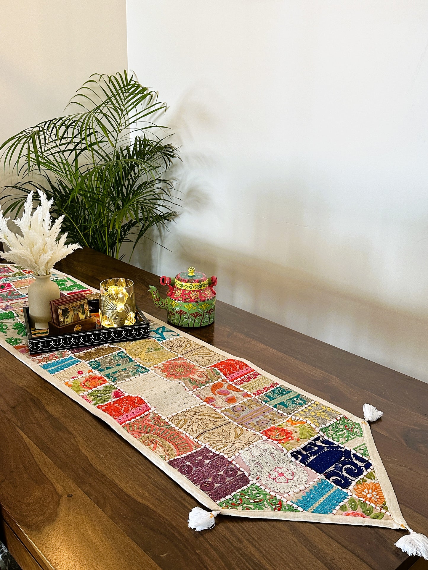 Patchwork Table Runner White | 14 x 70