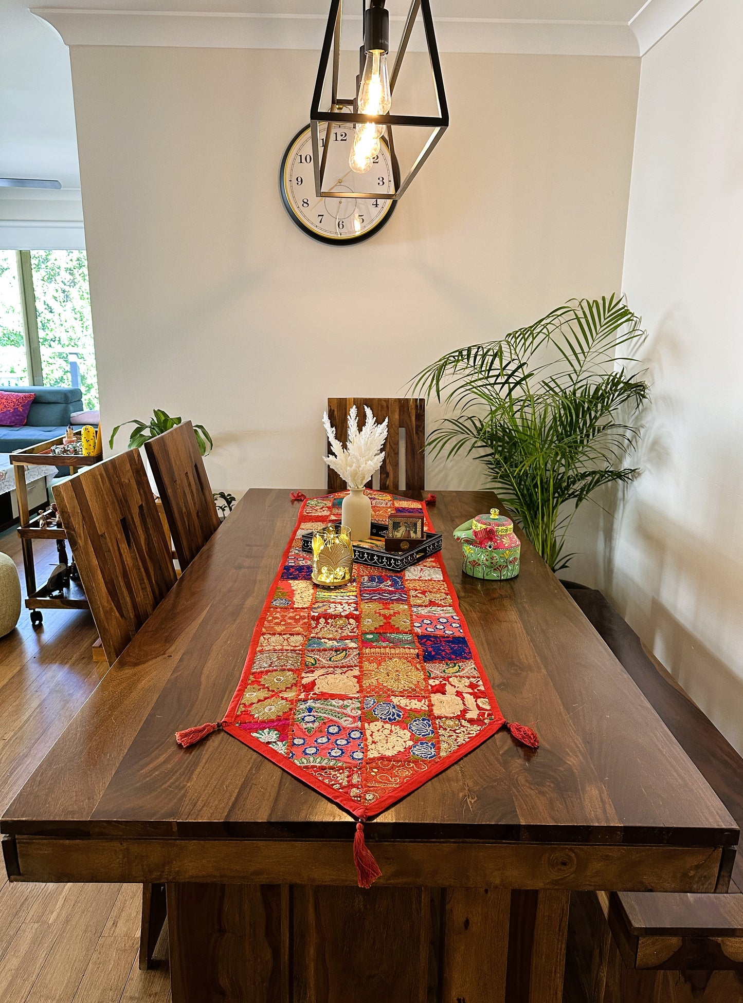 Patchwork Table Runner Red | 14 x 70 inches