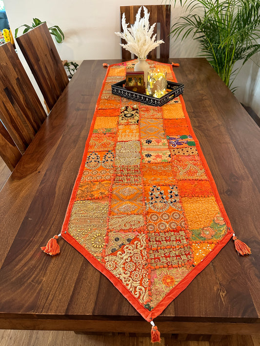 Patchwork Table Runner Orange | 14 x 70 inches