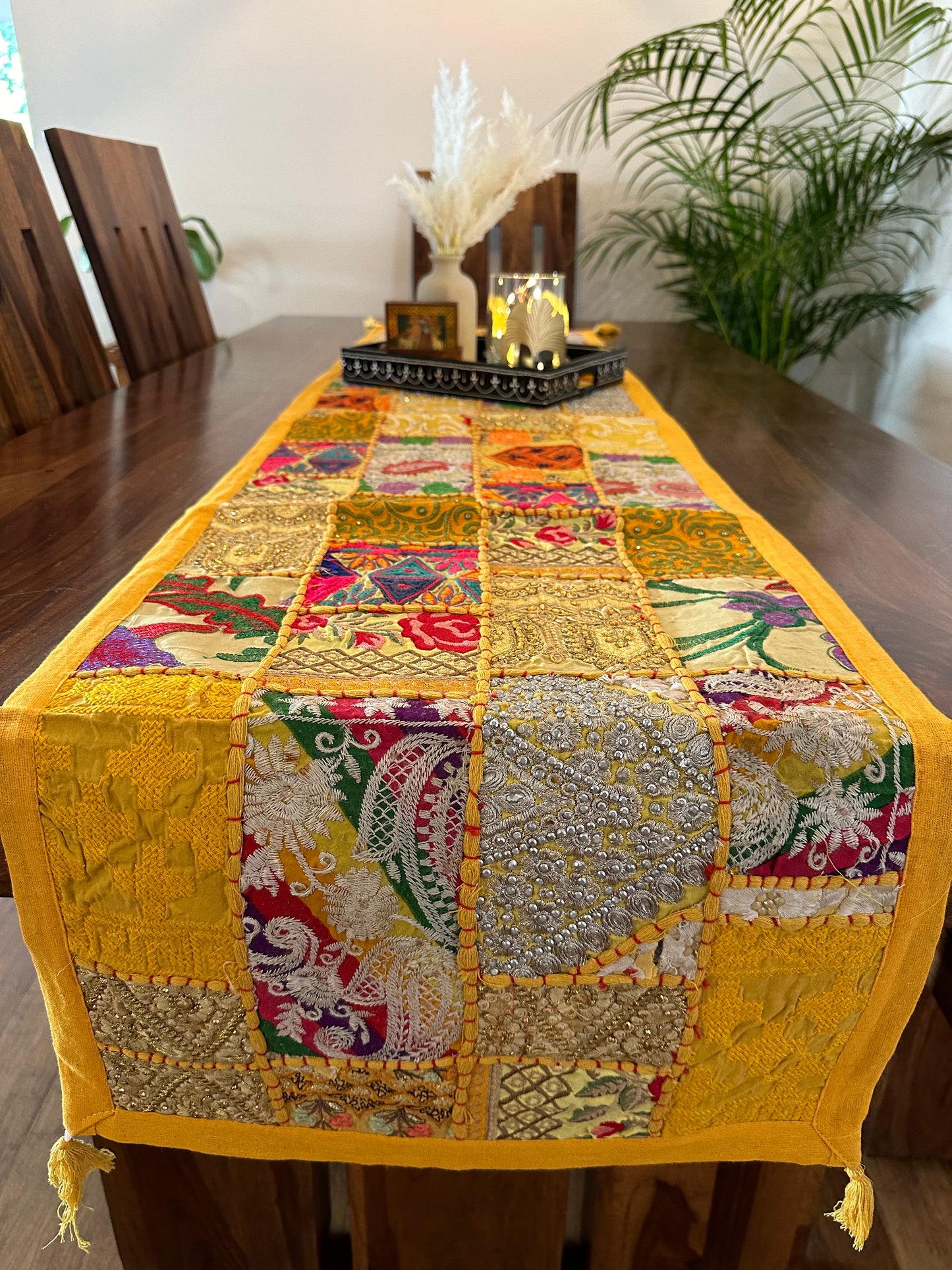 Patchwork Table Runner Yellow | 14 x 70 inches