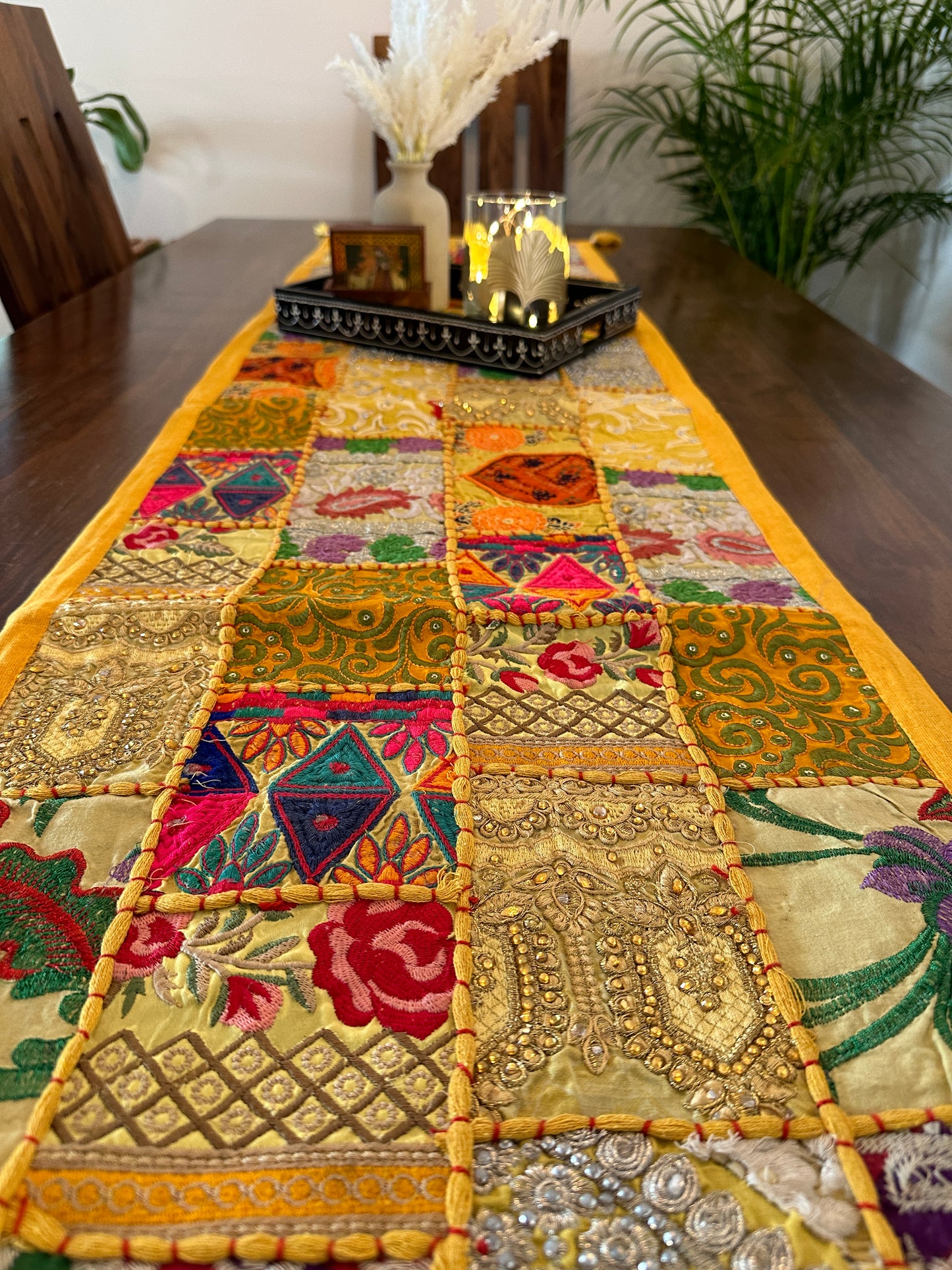 Patchwork Table Runner Yellow | 14 x 70 inches