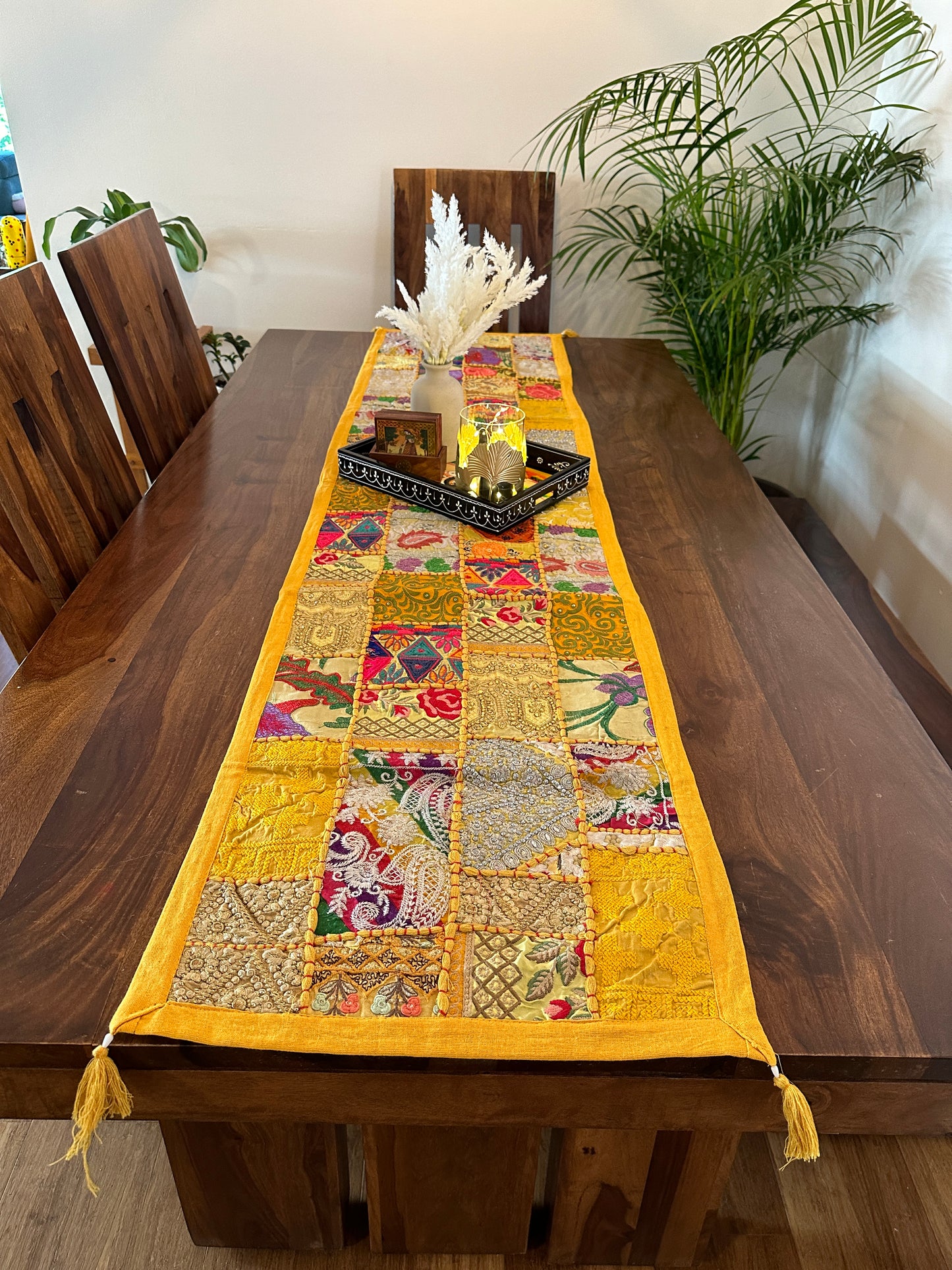 Patchwork Table Runner Yellow | 14 x 70 inches