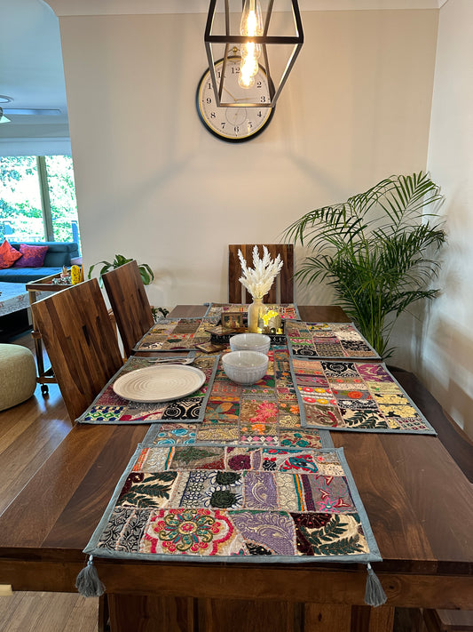 Patchwork Table Setting - Gray