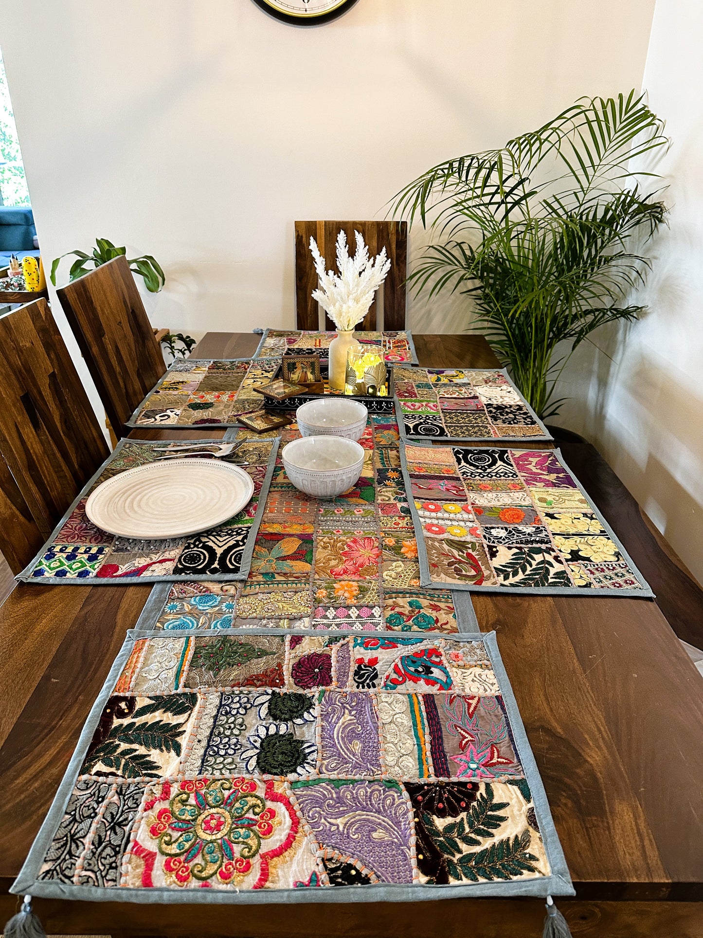 Patchwork Table Setting - Gray