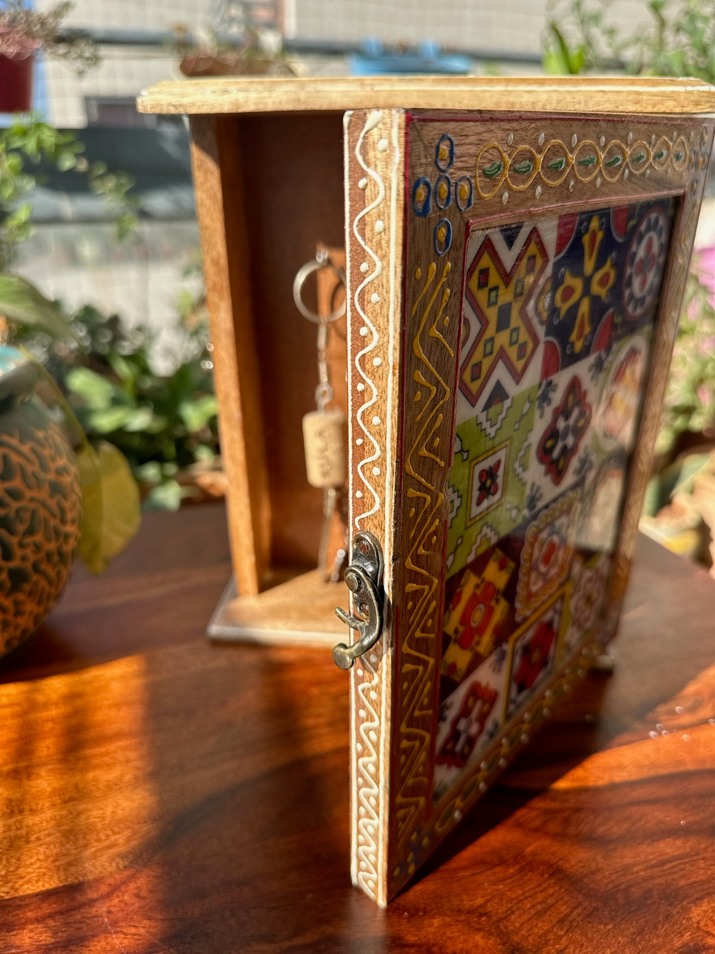 Tiled Wooden Key Holder Box