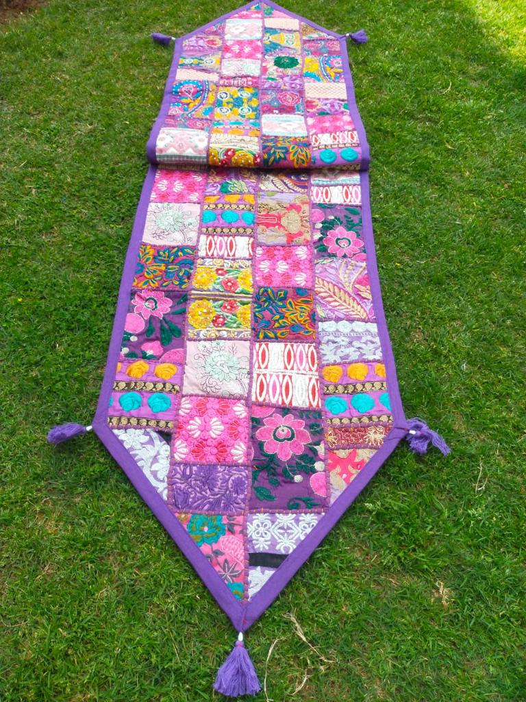 Patchwork Table Runner Purple | 14 x 70 inches