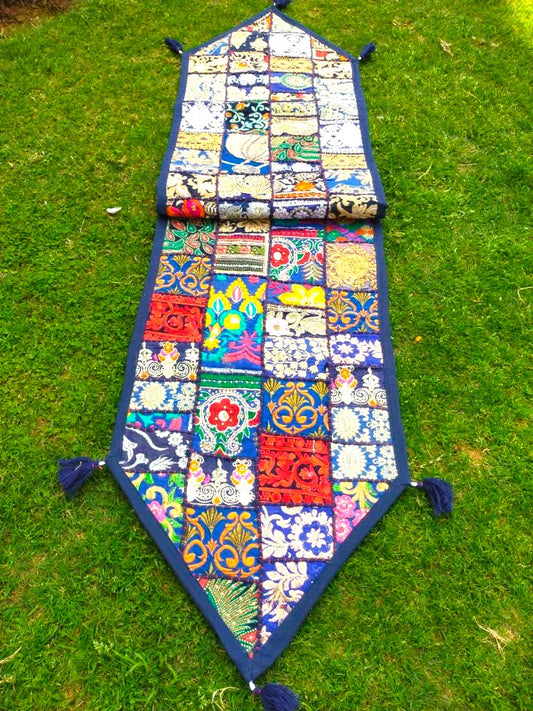 Patchwork Table Runner Navy | 14 x 70 inches